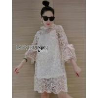 ราคา ฟรี EMS ชุดเดรสสั้น งานป้าย Lady Ribbon Thailand เสื้อผ้าแฟชั่นผู้หญิง Dress Size S สี ชมพู พร้อมส่งสวยเหมือนแบบ (1079763648)