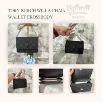 ราคา TORY BURCH WILLA CHAIN WALLET CROSSBODY สี matte black ดำด้าน (20856458520)