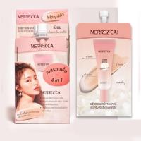 ราคา พร้อมส่ง 1กล่อง 6 ซอง Merrezca dewy skin makeup base spf 50 PA+++ 5ml. 4 in 1 เบส รองพื้น ไพรเมอร์ บำรุง ในซองเดียว (24054587602)