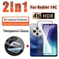 ราคา 2 IN 1 ฟิล์มกระจกนิรภัยสําหรับ Redmi 14C 5G 4G คลุมทั้งหมดฟิล์มแก้วสําหรับ Redmi 14C 15 15C 13C 13 12 5G 4G 3D ฟิล์มกล้องป้องกันหน้าจอ (55155388183)