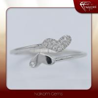 ราคา นคร เจมส์ แหวนเพชรแท้ ทองคำแท้14K(ทอง58.5%) รูปหัวใจฝังเพชรแท้ประดับ ขายได้ จำนำได้ พร้อมใบรับประกั (27423213491)