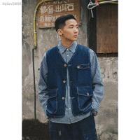 ราคา เสื้อกั๊กยีนส์แขนกุดสำหรับผู้ชาย เสื้อแจ็คเก็ตยีนส์ผู้ชาย (18420499633)