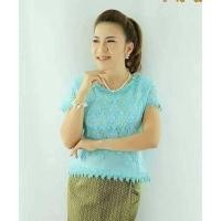 ราคา เสื้อลูกไม้ประดับตกแต่งผ้าแก้วที่ชายเสื้อ ที่ประดับด้วยลูกไม้ สีฟ้า (9949275282)