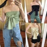 ราคา - BooBee TOP เสื้อเกาะอกผูกโบว์ด้านหน้า มี 3 สี (2116455636)