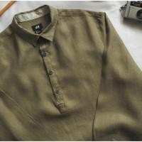 ราคา เสื้อเชิ้ต Linen Shirt แบรนด์ H&M (มือสอง) ไซส์ L เชิ้ตเขียวขี้ม้า (7242611048)