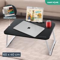 ราคา ปฏิบัติพับแล็ปท็อปโต๊ะเรียนโต๊ะเตียงแบบพกพาพับได้พร้อมที่วางแก้วลิ้นชัก (54602926139)