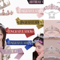 ราคา มงกุฎปัจฉิม สายสะพายcongratulations สายสะพายวันเกิด (พร้อมส่งในไทย) (20393593392)