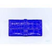 ราคา SALE!!ราคาโปรโมชั่นลดสุด!!! กระเป๋าสตางค์ใบยาวสีน้ำเงิน หนังจระเข้แท้ (CM26T) (3356462159)