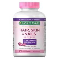 ราคา Nature's Bounty Hair, Skin & Nails 2x Biotin 5,000 mcg. (250Softgels) ผิว ผม และเล็บ (40901868841)