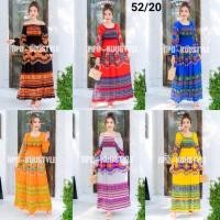 ราคา 52/20 เดรสยาว แมกซี่เดรส คอเหลี่ยม ปาดไหล่ แขนยาว ช่วงตัวสม้อกใส่แล้วดูผอมเพรียว สาวอวบอ้วนใส่ได้ ผ้าสปัน ลายโบฮีเมี่ยน (23204944663)
