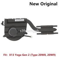 ราคา แล็ปท็อปใหม่หม้อน้ำสำหรับ Lenovo ThinkPad X13 โยคะ Gen 2 CPU พัดลมระบายความร้อนฮีทซิงค์ FRU PN: 5H4 (25329495680)