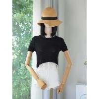 ราคา เสื้อครอปไหมพรมแขนสั้นสีดำแบรนด์ CPS CHAPS SIZE XS ของแท้มือสอง รูปถ่ายจากสินค้าจริง (22574912564)