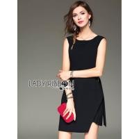 ราคา ฟรี EMS ชุดเดรสสั้น งานป้าย Lady Ribbon Thailand เสื้อผ้าแฟชั่นผู้หญิง Dress Size S สีดำพร้อมส่งสวยเหมือนแบบ (1079662270)
