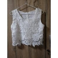 ราคา เสื้อลูกไม้ แขนกุด สีขาว มีซิปหลัง ❥พร้อมส่ง❥ (18709682751)