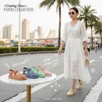 ราคา ꕥCatalog Shoesꕥ รองเท้าแตะแบบรัดส้น สีพาสเทล 5 สี เบอร์ 36-40 (73) (21579502419)