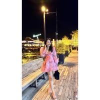 ราคา เดรสผ้าแก้วพิมพ์ลายเว้าเอวแหวกอก (19073137088)