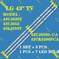 ราคา 3 ชิ้น/เซ็ต 43 นิ้ว TV Backlight LED แถบ 7-LEDs สําหรับ LG 43UJ6300-CA 43UK6200PCA 43LJ550T 43UJ630T 43UJ652 43LJ550 (24496051636)