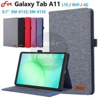 ราคา สําหรับ SAMSUNG Galaxy Tab A11 LTE/Wifi (รุ่น SM-X133 SM-X135) 8.7" 2025 หนัง PU Flip Stand Case Card Slots Cover (48900122266)
