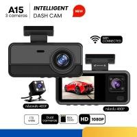 ราคา กล้องติดรถยนต์ รุ่น A15 Dash cam กล้องติดรถยนต์3กล้อง Wifi 1080P (43573380797)