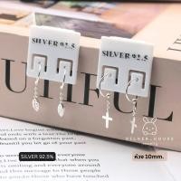 ราคา ต่างหูเงินแท้ 92.5% ต่างหูห่วง10mm.​ สอดปลายห้อยจี้ใบไม้/ จี้ไม้กางเขน น่ารักมากค่ะ (52501523894)