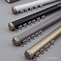 ราคา Silent Track ผ้าม่านในตัว Top-mounted Simple Roman Rod Silent Strip หรูหราหนาอลูมิเนียมตรง T (57153333855)