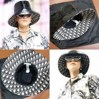 ราคา Used once Dior Teddy D Vinyl black leather bucket hat with veil size57 (19007168470)
