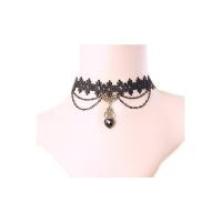 ราคา TANITTgems Vintage Heart Onyx French Black Lace Necklace (216673110)