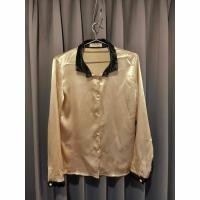 ราคา เสื้อเชิ้ต ผ้าซาตินหนา สีทอง ตัดขอบสีดำ อก 34 (28523212086)