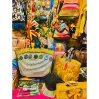 ราคา กระเป๋าสานผักตบชวาใบใหญ่ สายสะพายแต่งด้วยไม้กุ๊นด้วยใบเมเปิ้ล (4112681637)