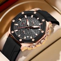 ราคา นาฬิกาผู้ชาย CRRJU Original Top ยี่ห้อมัลติฟังก์ชั่ Chronograph Luminous Pointer สายซิลิโคน Casual ทหารกีฬาควอตซ์กันน้ํา 2322X (41606798681)