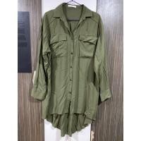 ราคา มินิเดรสกระดุมหน้า แบรนด์ SLY แต่งหน้าสั้นหลังยาว กระเป๋าใช้งานได้ ผ้าเรย่อนใส่สบาย มือสองสภาพดี (26139265453)