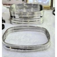 ราคา กำไลข้อมือสแตนเลสแท้ สีเงินขัดด้าน ทรงสี่เหลี่ยมสวยน่ารัก#ใส่อาบน้ำได้#ไม่ลอกไม่ดำ#สลักชื่อฟรี #ของขวัญ#กำไลเต็มวง (41959193887)