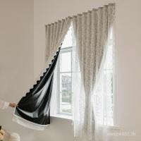 ราคา หน้าต่างเจาะฟรีผ้าม่านห้องนอนขนาดเล็กเต็มเมจิกสไตล์ฝรั่งเศสปิดกั้นผ้าม่านผ้ากอซแรเงาติดตั้งสั้นฉนวนกันความร้อนวางสติกเกอร์ IHTR (53605234768)