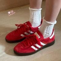 ราคา [รองเท ้ าอินเทรนด ์ ] ญี ่ ปุ ่ น Daigou ของแท ้ Adidas originals Handball Spzl สีดําสีชมพูสีขาวสี (29256037049)