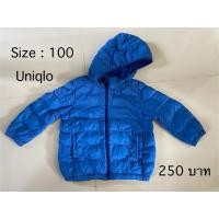 ราคา เสื้อหนาว Uniqlo สีน้ำเงิน size 100 (มือสอง) (22385774089)