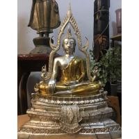 ราคา พระพุทธชินราชเนื้อทองเหลืองขัดเงินทองหน้าตัก9 นิ้ว (4873566448)