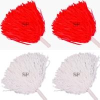 ราคา MERAH SUKAPARTY - เชียร์ลีดเดอร์ปอมปอม 1 คู่สีแดงสีขาว / เครื่องประดับตกแต่ง 17 สิงหาคมพู่ปอมปอม (42960705914)