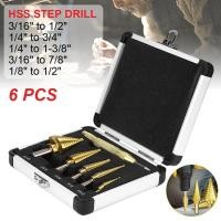 ราคา ชุดดอกเจดีย์ 6 ตัวชุด STEP DRILL SET เจาะขยาย 6 pcs ดอกสว่านเจดีย์ ชุดดดอกสว่านเหล็กทรงกรวยเคลือบไทเทเนียม ดอกสว่าน (21096234806)