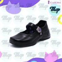ราคา Catcha รองเท้านักเรียนหญิงหนังดำ แคทช่า รุ่นใหม่ล่าสุด ปี 2025 ส้นสูง 1.5 นิ้ว (52956157208)