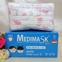 ราคา พร้อมส่ง❗Medimask ASTM LV 1 size M เด็กโต ทางการแพทย์ สำหรับเด็กอายุ 7 - 12 ขวบ ลายกระต่ายชมพู (8895627513)
