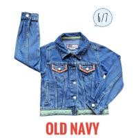 ราคา สินค้ามือสอง แจ็คเก็ตเด็ก เสื้อกันหนาว แบรนด์แท้ เสื้อแจ็กเก็ตยีนส์ Old Navy Jackets มาพร้อมฮู้ด ไซส์ 6/7 อก 28 นิ้ว (29969651633)