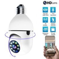 ราคา E27 Bulb Wireless Surveillance Camera 4G Wifi Night Vision Auto Human Tracking Home Panoramic Video Security (29607795985)