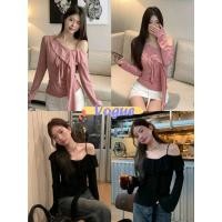 ราคา Vogueพร้อมส่ง แขนยาวปาดไหล่ เสื้อถักปาดไหล่ เซ็กซี่เก๋ (U103) (26409193652)