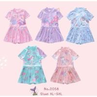 ราคา ⭐พร้อมส่ง ชุดว่ายน้ำเด็ก ชุดว่ายน้ำเด็กผู้หญิงแขนสั้นกระโปรง ด้านในมีกางเกง (27259236834)