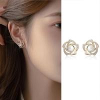 ราคา ต่างหูดอกกุหลาบสไตล์เกาหลี S925 เพชรวินเทจ อินเทรนด์สำหรับผู้หญิง (45254079803)