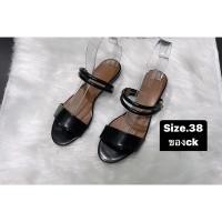 ราคา charles & keith flat sandal black (19852577390)