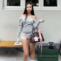 ราคา เสื้อยืดแขนยาวเปิดไหล่ - สีเทา Divine Soul - Sweet as Pie (40824165213)