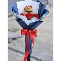 ราคา ช่อดอกกุหลาบตุ๊กตาหมี ช่อตุ๊กตาปัจฉิม (Rose & Bear Bouquet) (49650737545)