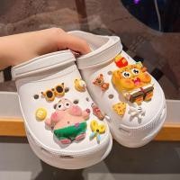 ราคา jibbitz crocs ของแทั jibbitz crocs อุปกรณ์เสริมหัวรองเท้า SpongeBob SquarePants แบบ DIY สำหรับตกแต่งหัวเข็มขัด พร้อมดอกไม้ที่สามารถถอดได้ (46304014366)