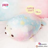 ราคา ตุ๊กตาแมวน้ำ นุ่มนิ่ม เนื้อมาช อุ๋งๆ อุ๋งอุ๋ง Rainbow Seal ตุ๊กตาตัวใหญ่ 76cm มือ1 ของแท้จากญี่ปุ่น Papadolls Toreba (10978603531)
